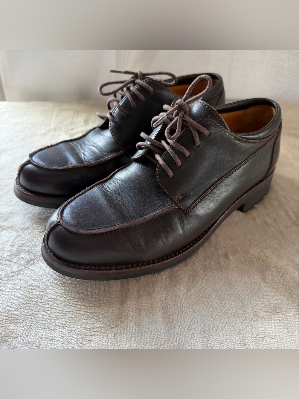 Cole Haan Mens 7.5 Dark Brown Leather Split Toe Vibram Shoes Brazil